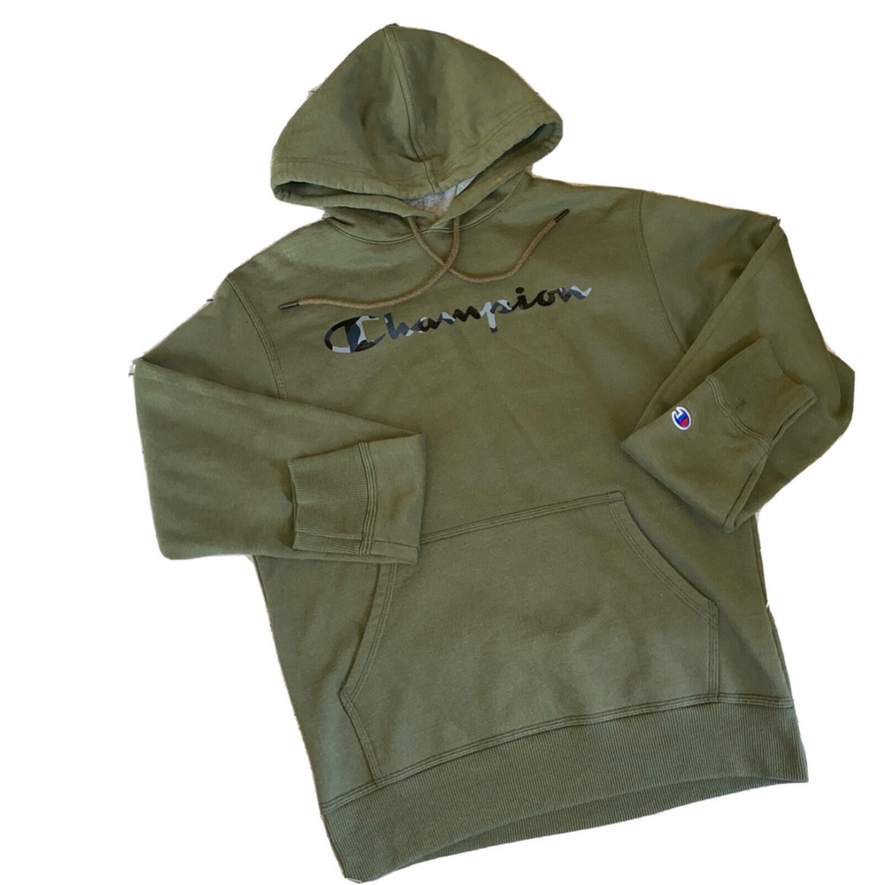 Mens olive green champion hoodie